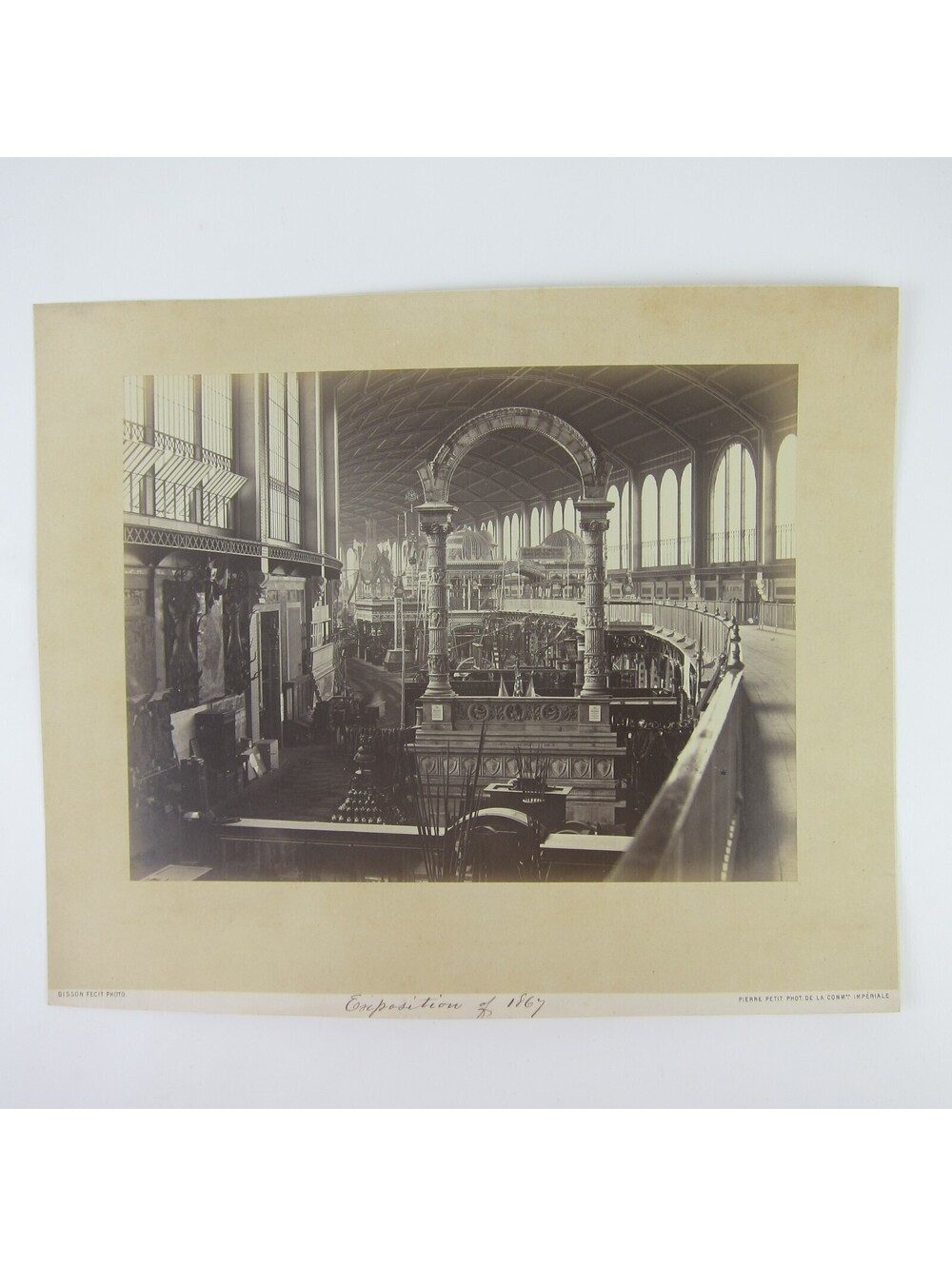 1867 Paris Worlds Fair Photo Print LARGE Gallery of Machines Bisson Antique RARE